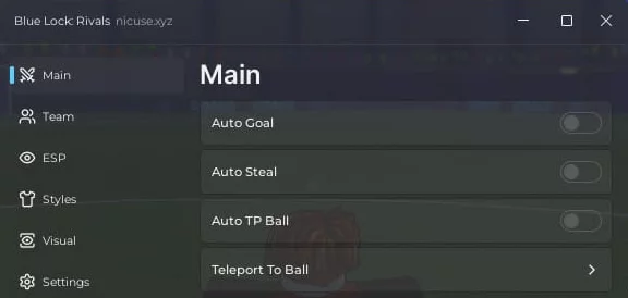 Nicuse Hub No Key Auto Goal Auto Steal Auto TP Ball